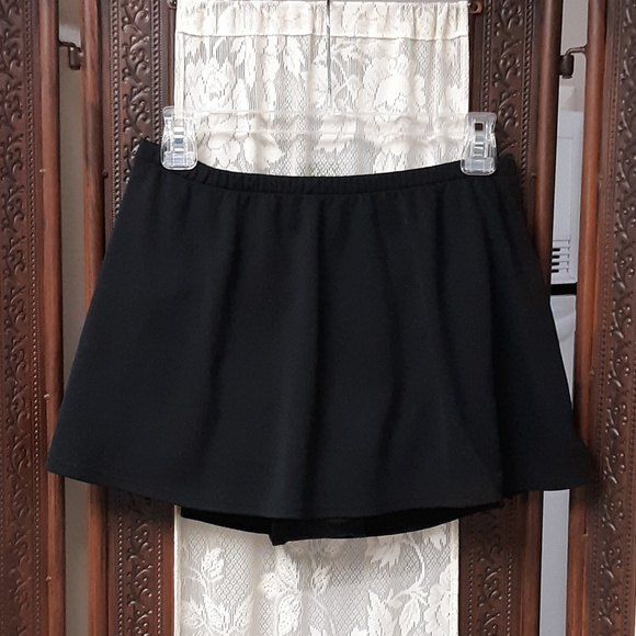 black bathing suit skirt
